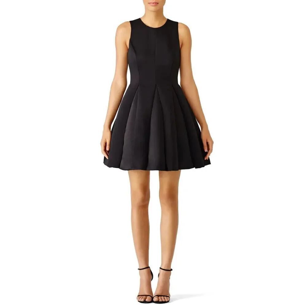 NWT's Heritage Black Pleated Fit & Flare Sleeveless Mini Dress Size 4